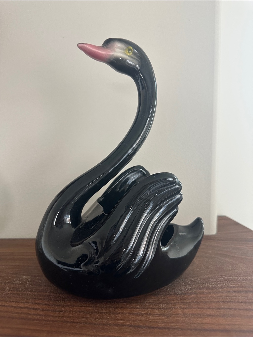 Vintage MCM Maddox of California Black Swan Planter (Style #510)